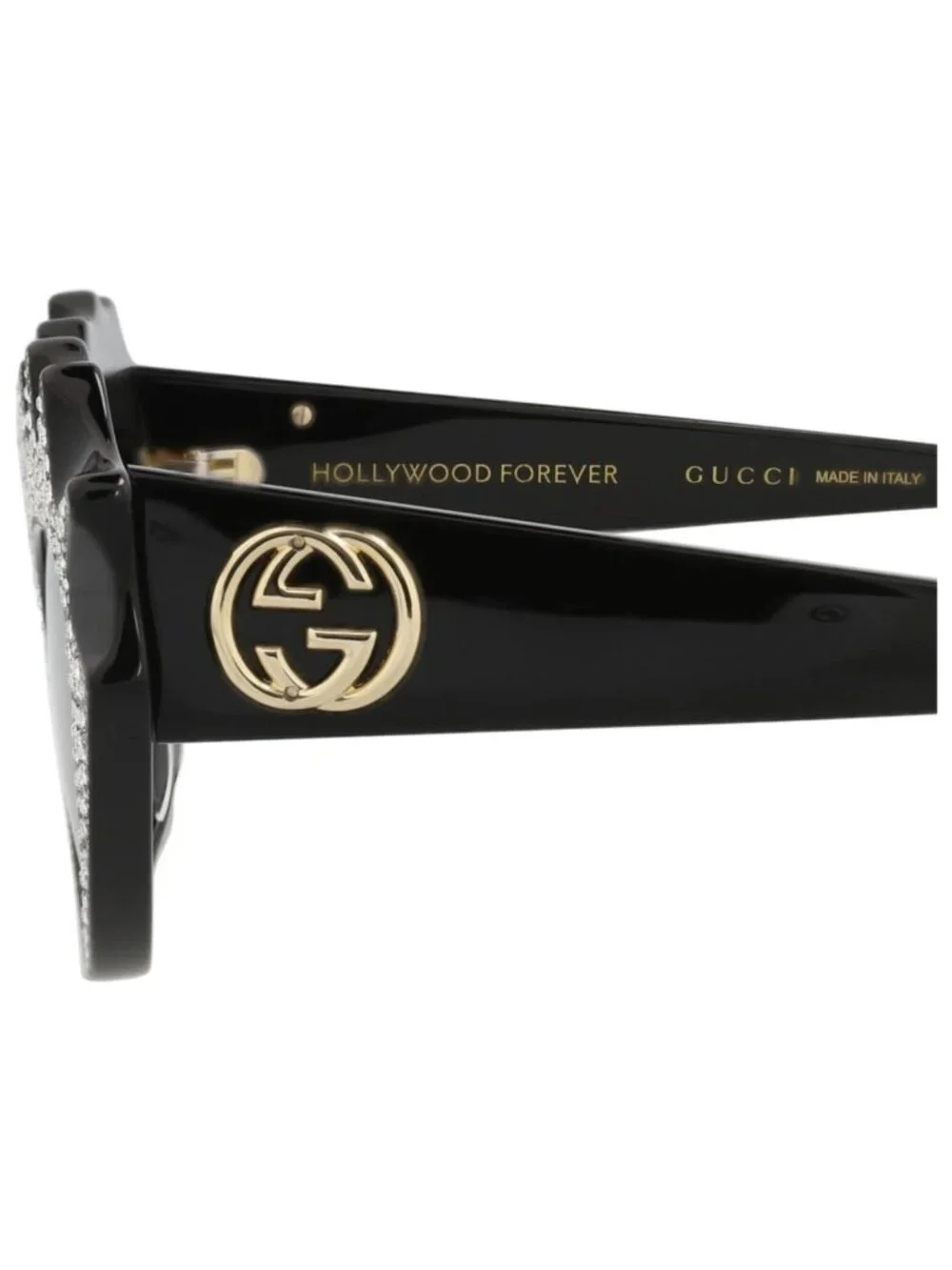 New Gucci Women's Sunglasses Cat Eye Acetate Frame Black Black Grey
